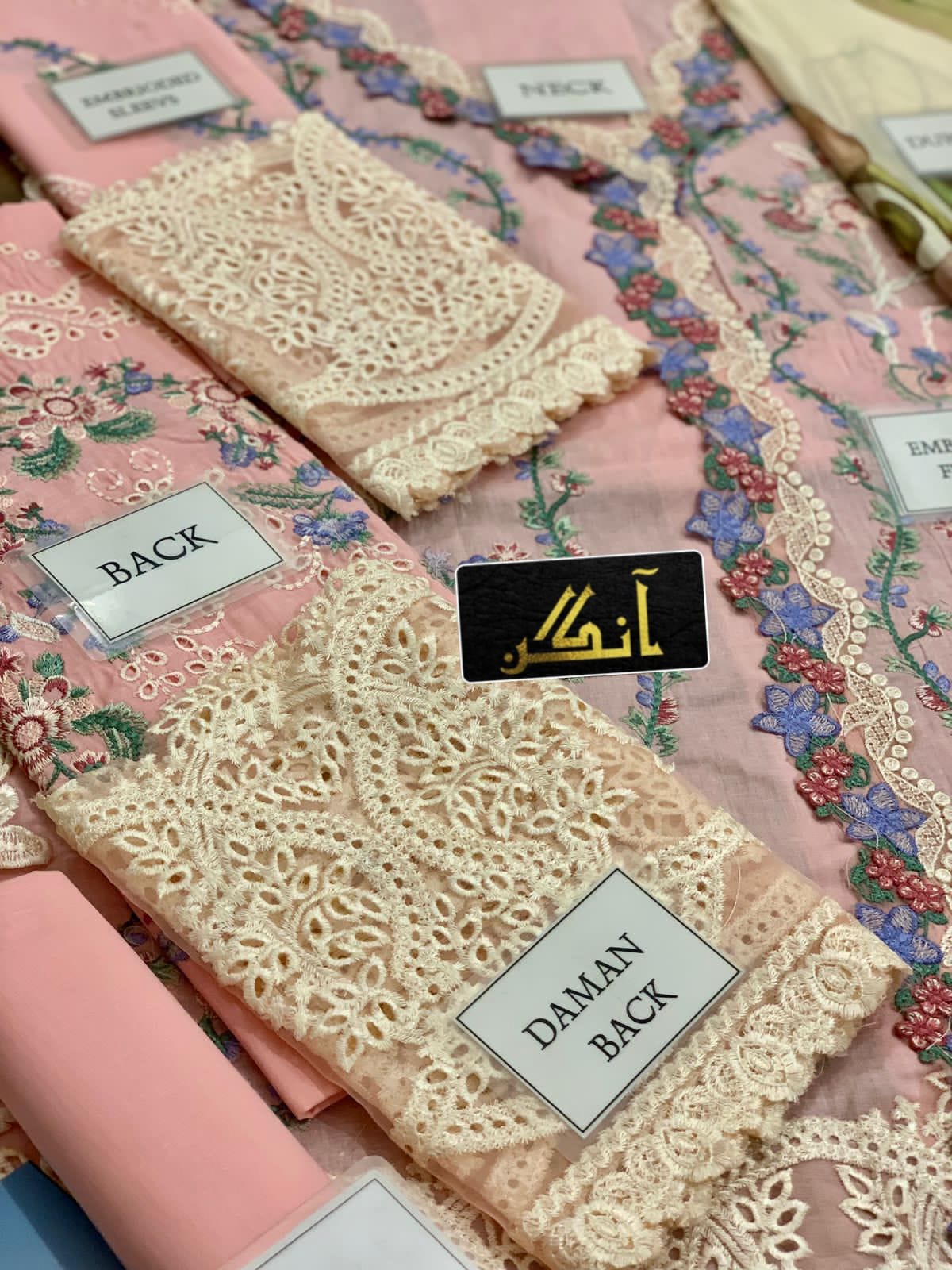 chikankari luxury cotton embroidered unstitched 3pc✓