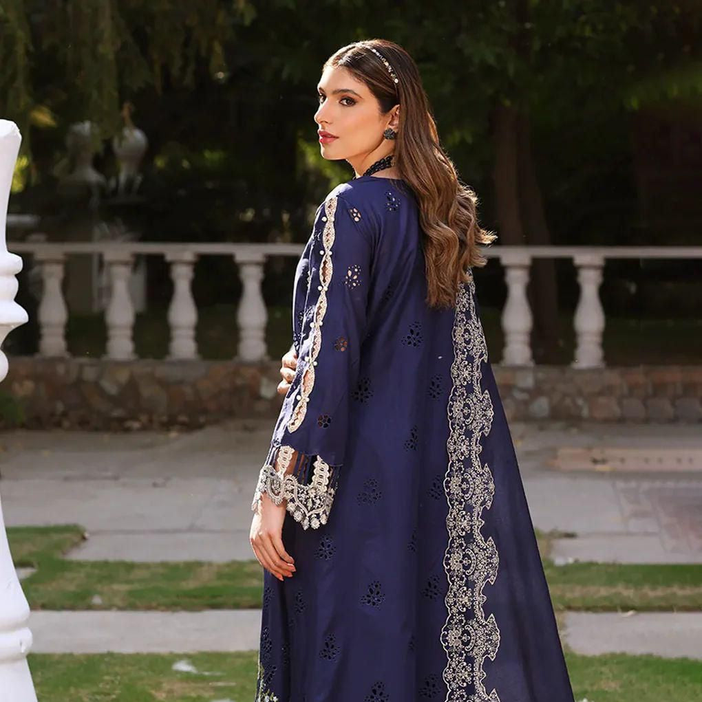 chikankari embroidered luxury lawn cotton unstitched 3pc✓
