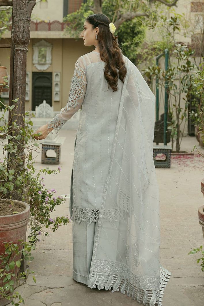 organza embroidered cutwork luxury unstitched 3pc✓