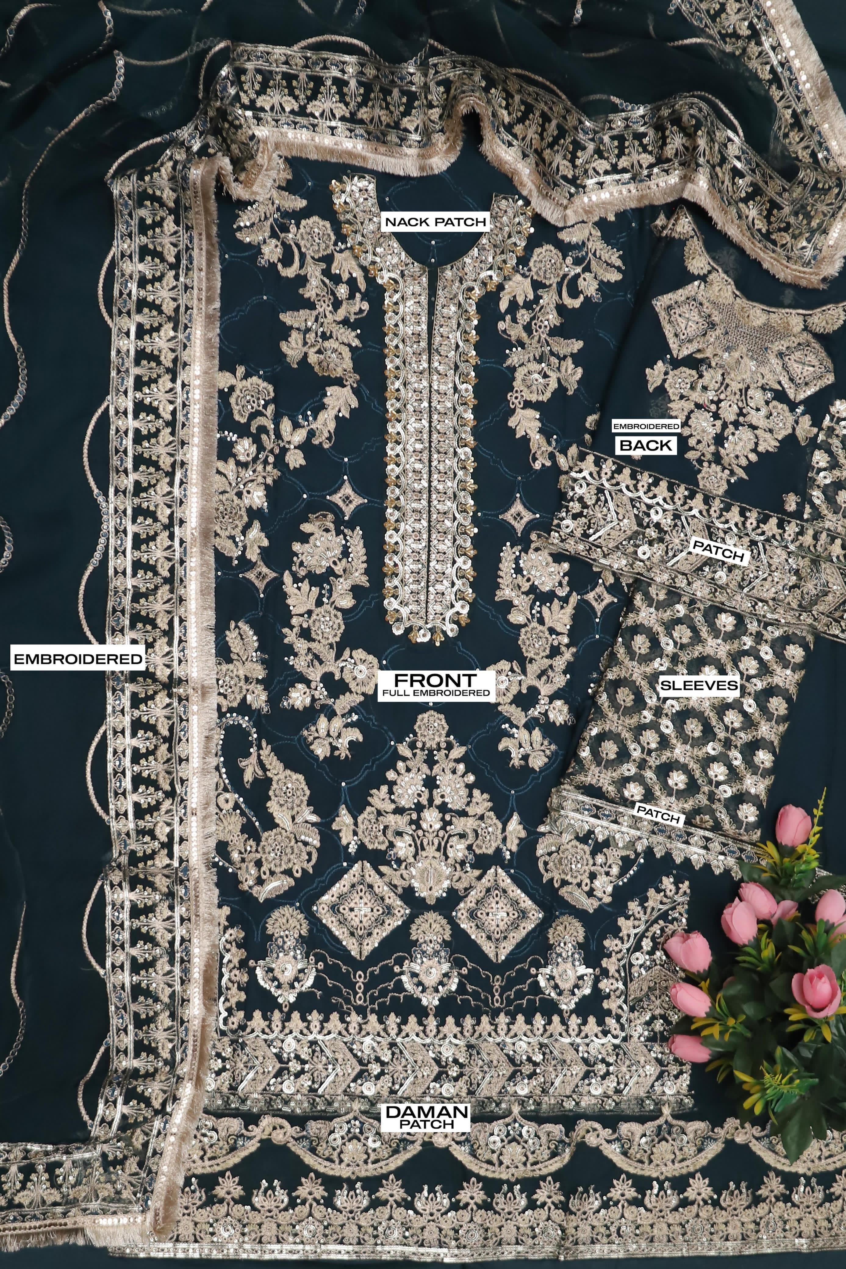 Most luxury organza embroidered article