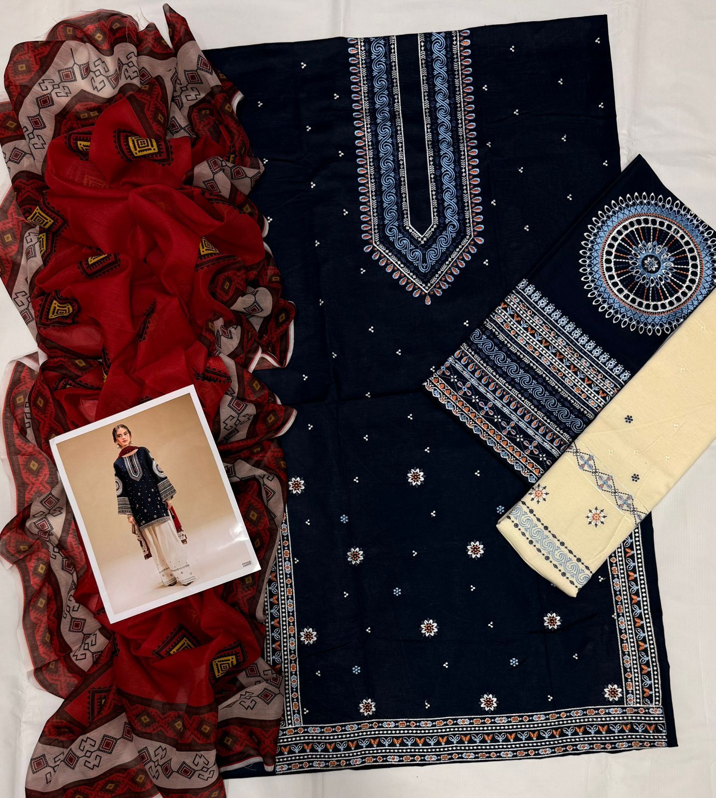 Best Quality Pure embroidered DHANAK