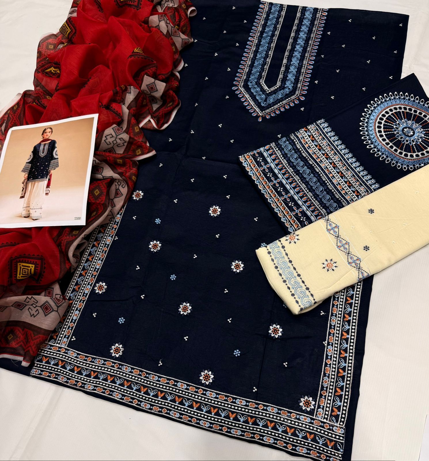 Best Quality Pure embroidered DHANAK