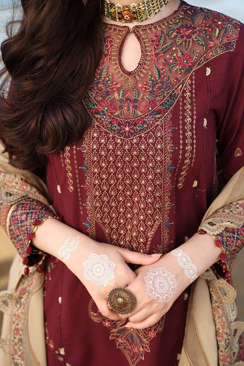 embroidered luxury cotton unstitced 3pc✓