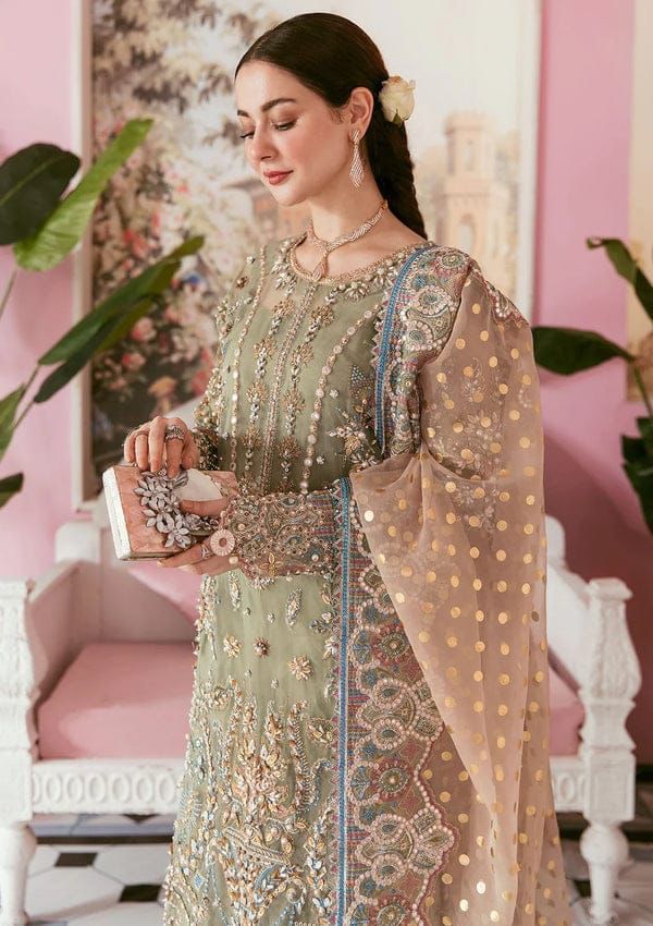 organza embroidered &amp; sequence luxury unstiched 3pc✓