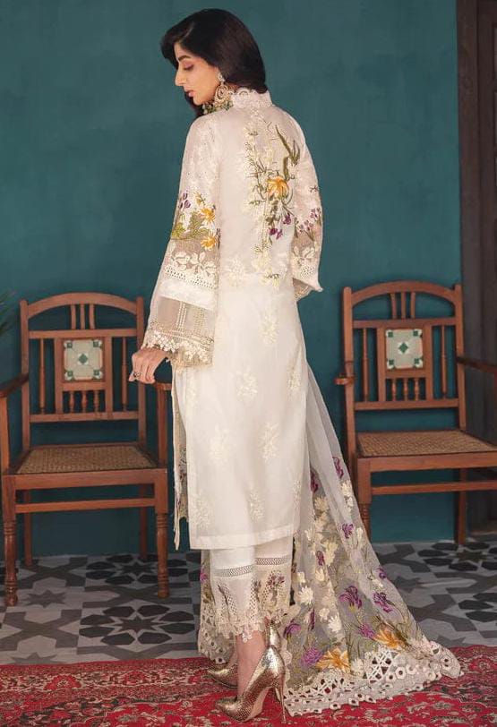 chikankari lawn cotton embroidered luxury unstitched 3pc✓