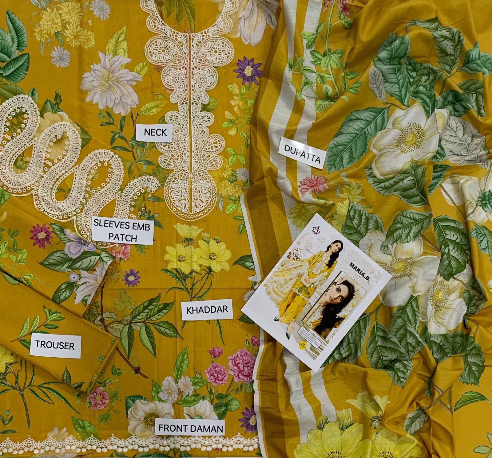 khaddar embroidered unstitched 3 piece dress
