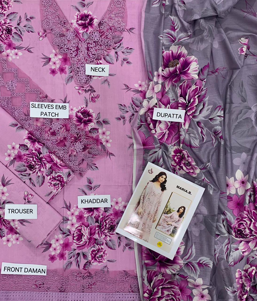 khaddar embroidered unstitched 3 piece dress
