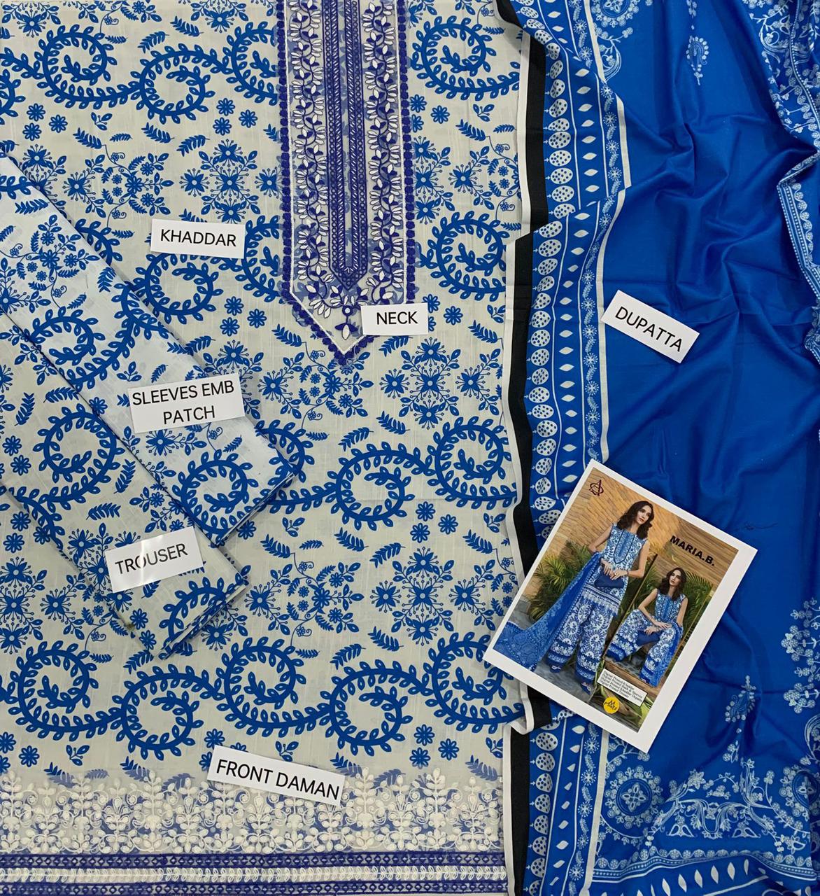 khaddar embroidered unstitched 3 piece dress