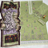 Linen emroidered unstitched 3 piece dress