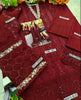 Chiffon embroidered unstitched 3 piece dress