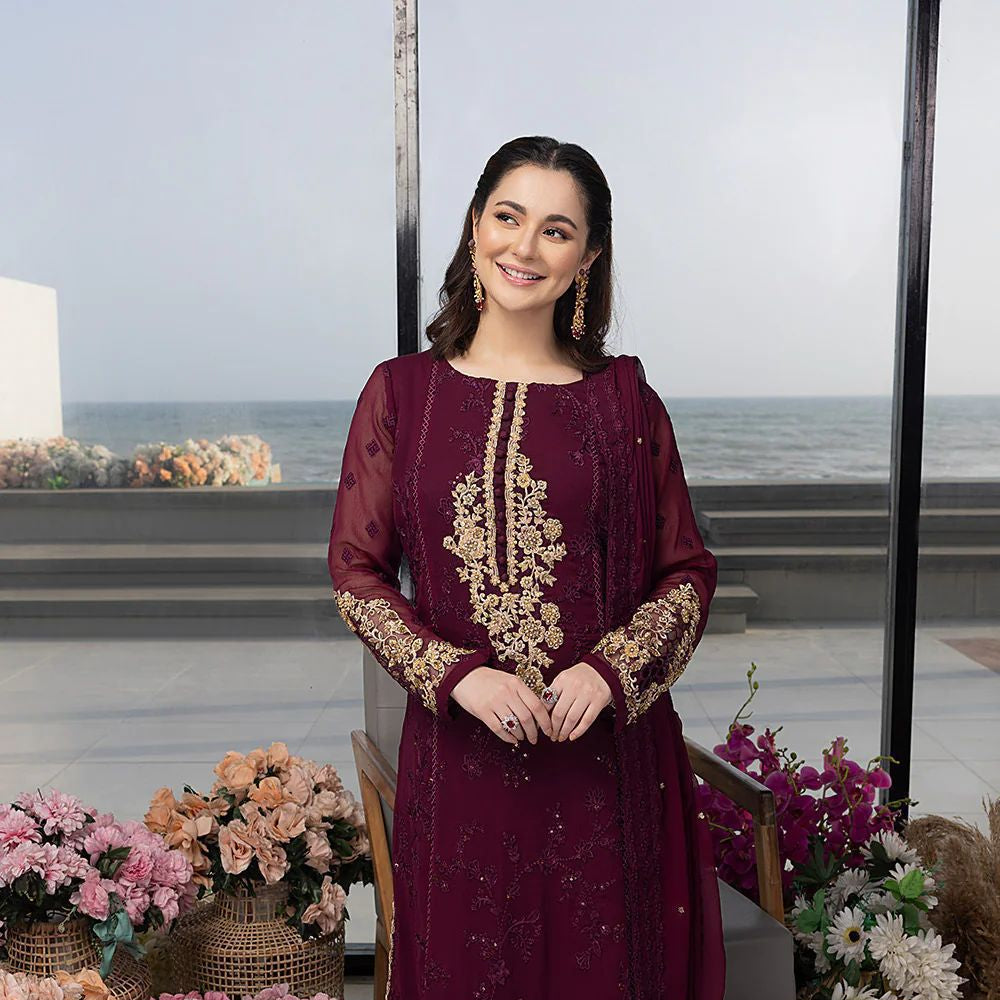 AZURE chiffon embroidered luxury unstiched 3 piece