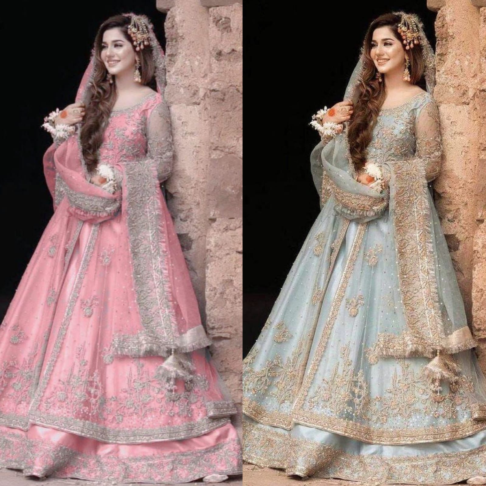 Kashee bridal net maxi embroidered luxury unstitched 3 piece dress