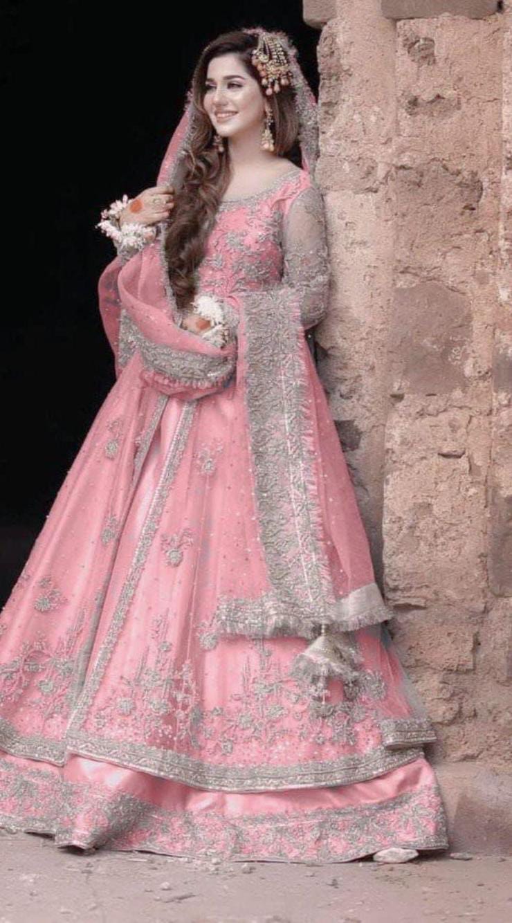 Kashee bridal net maxi embroidered luxury unstitched 3 piece dress