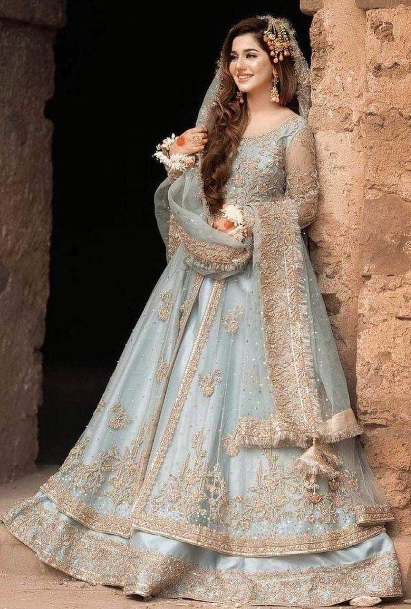 Kashee bridal net maxi embroidered luxury unstitched 3 piece dress