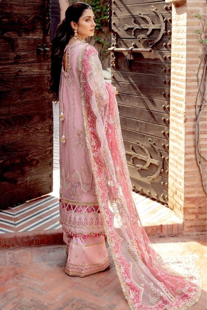 Afrozeh organza embroidered luxury unstiched 3 piece dress