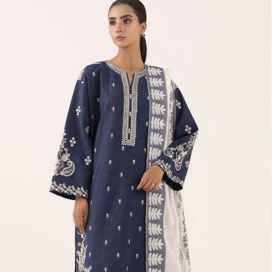 Dhanak printed unstitched 3 piece dress