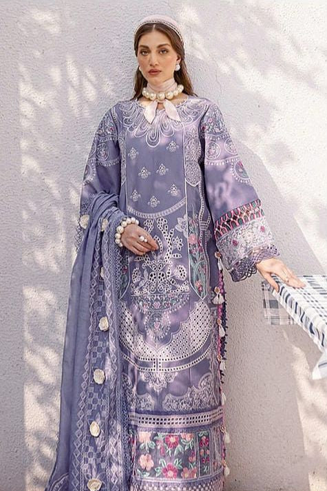 Dhanak embroidered unstitched 3 piece dress