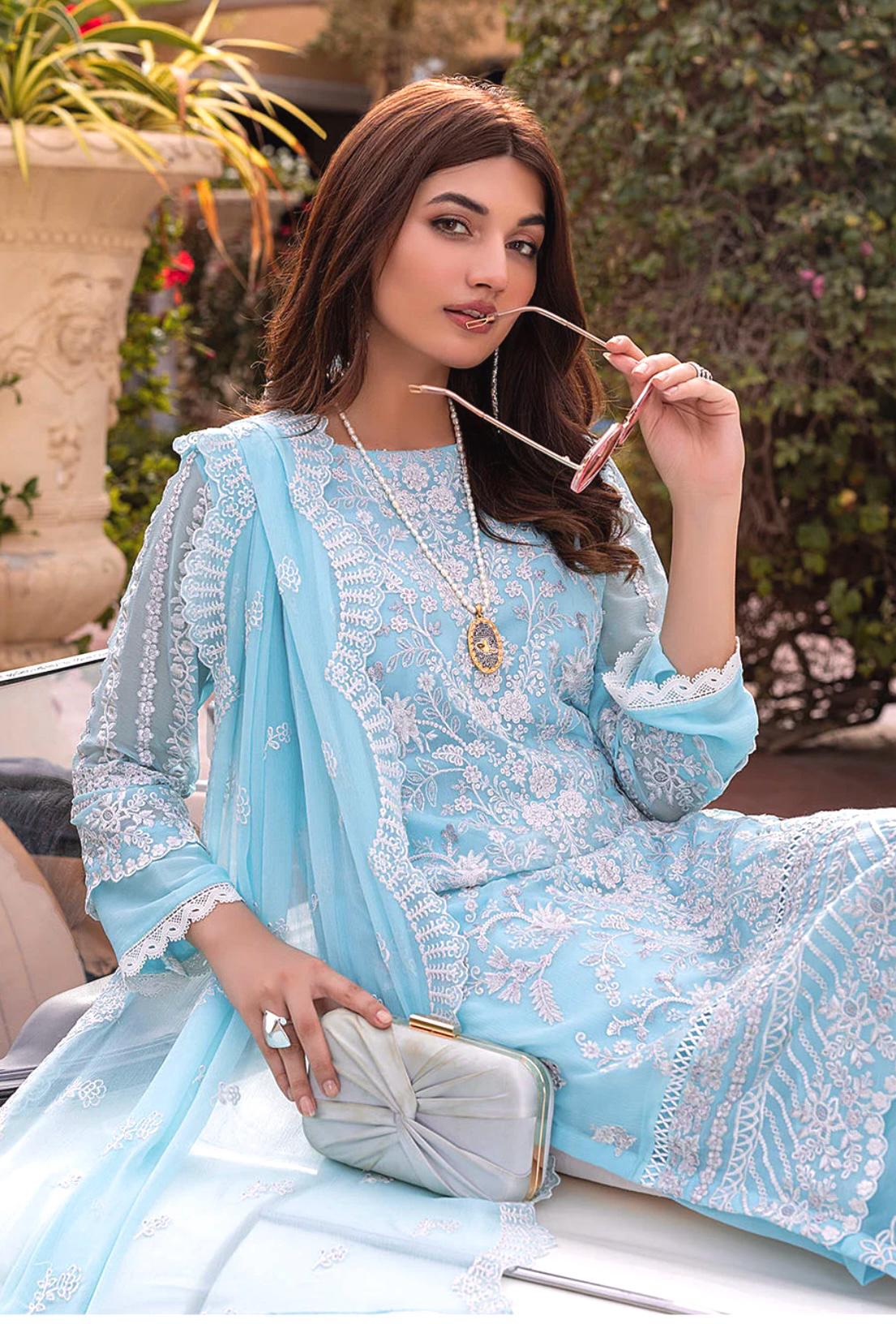 Lawn embroidered unstitched 3 piece dress
