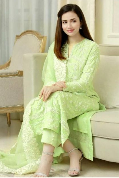 Lawn embroidered unstitched 3 piece dress