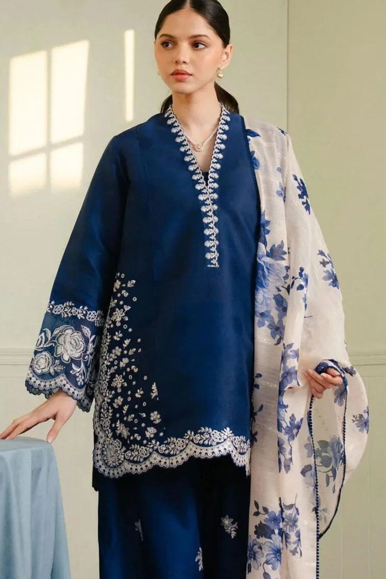 Lawn embroidered unstitched 3 piece dress