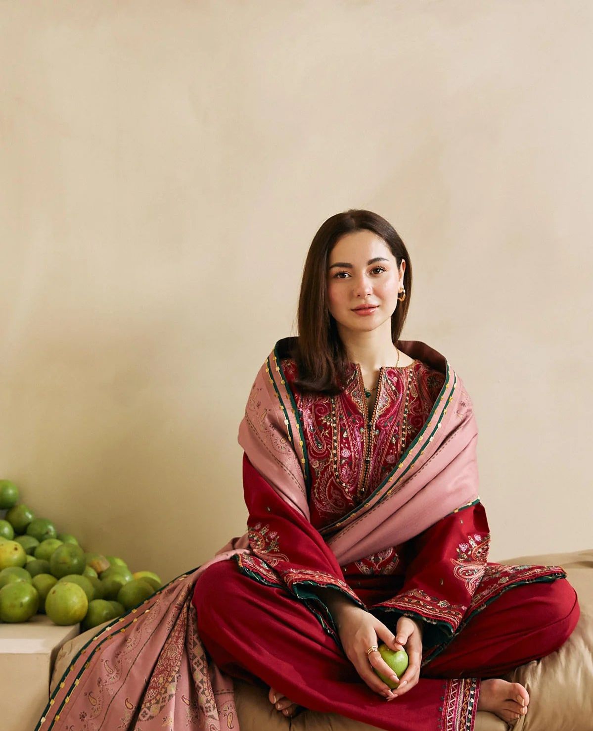 Dhanak embroidered unstitched 3 piece dress