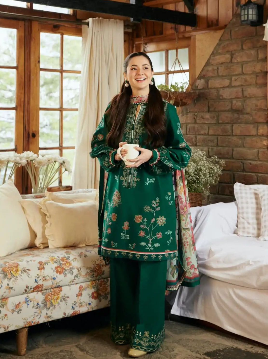 Dhanak embroidered unstitched 3 piece dress