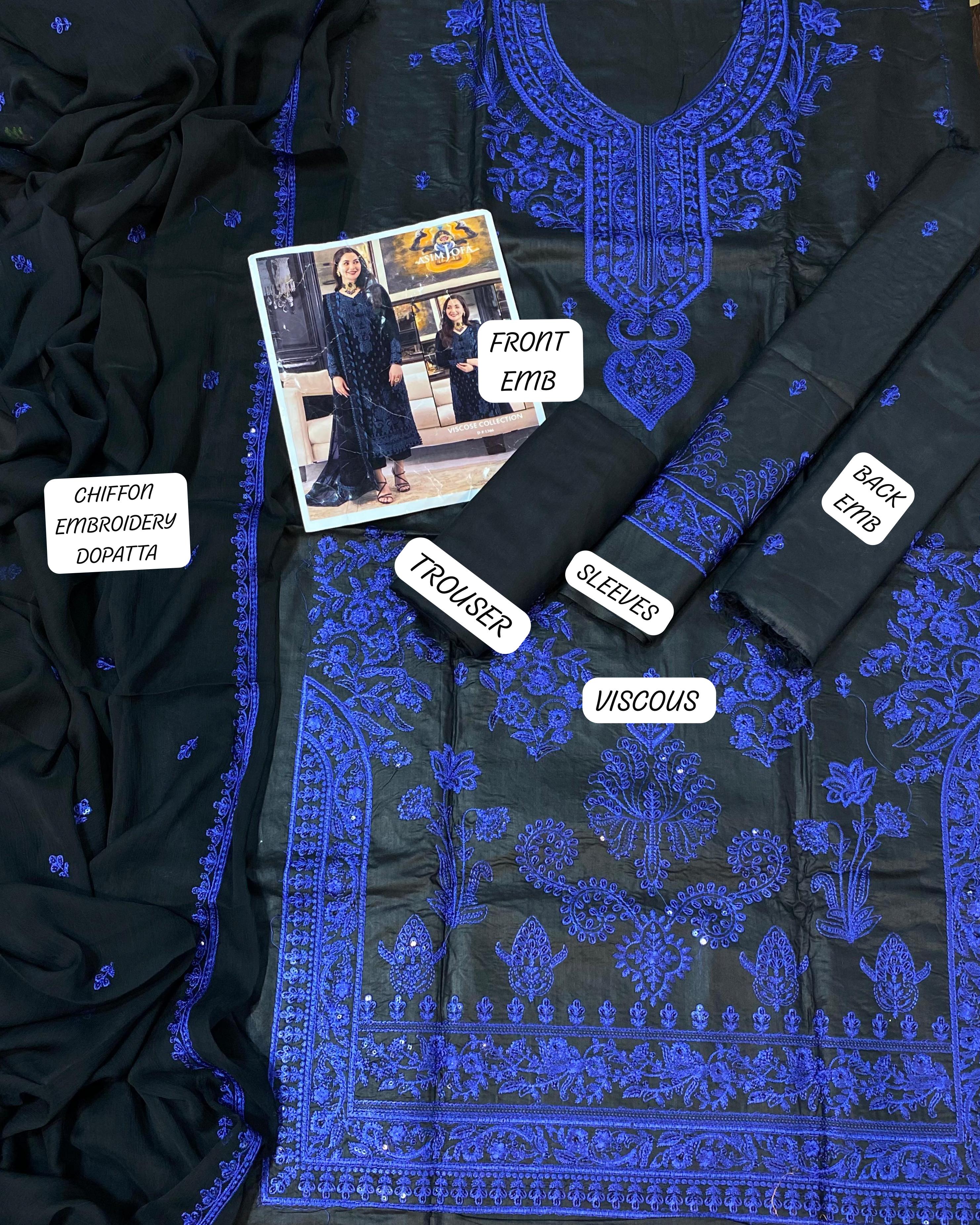 Dhanak embroidered unstitched 3 piece dress