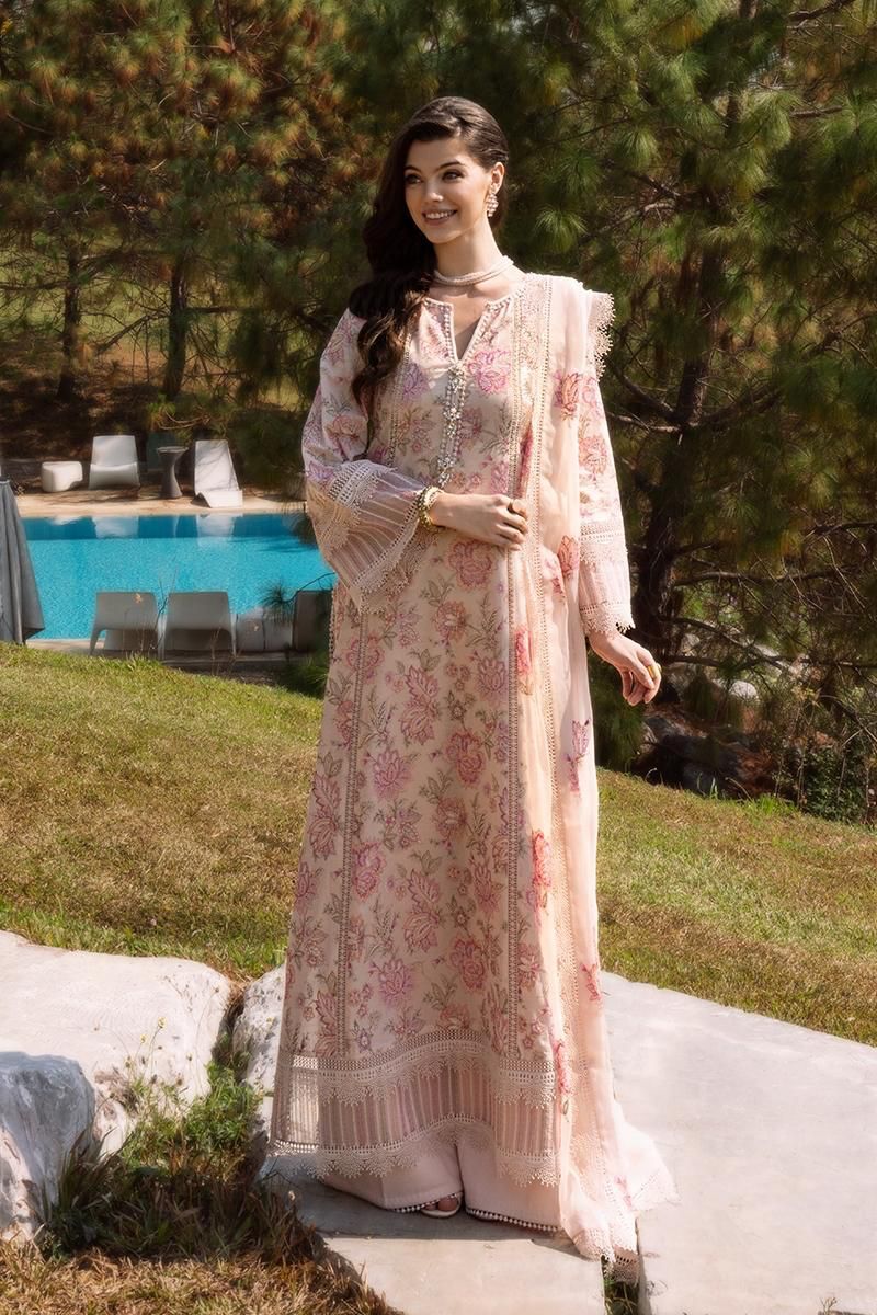 Dhanak embroidered unstitched 3 piece dress