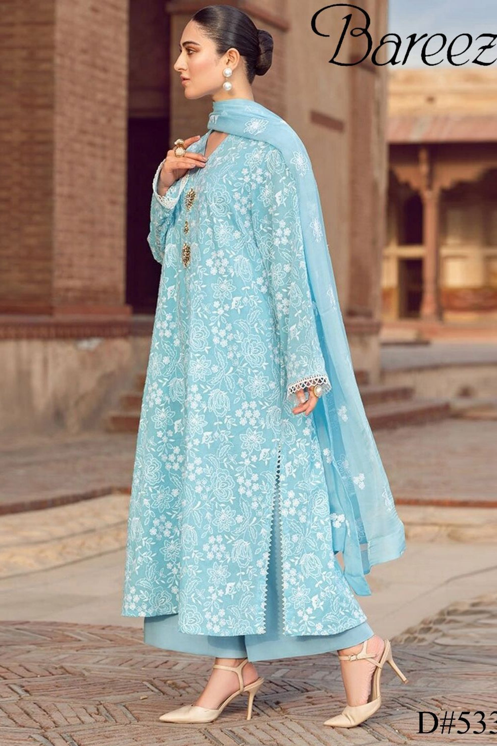 Dhanak embroidered unstitched 3 piece dress