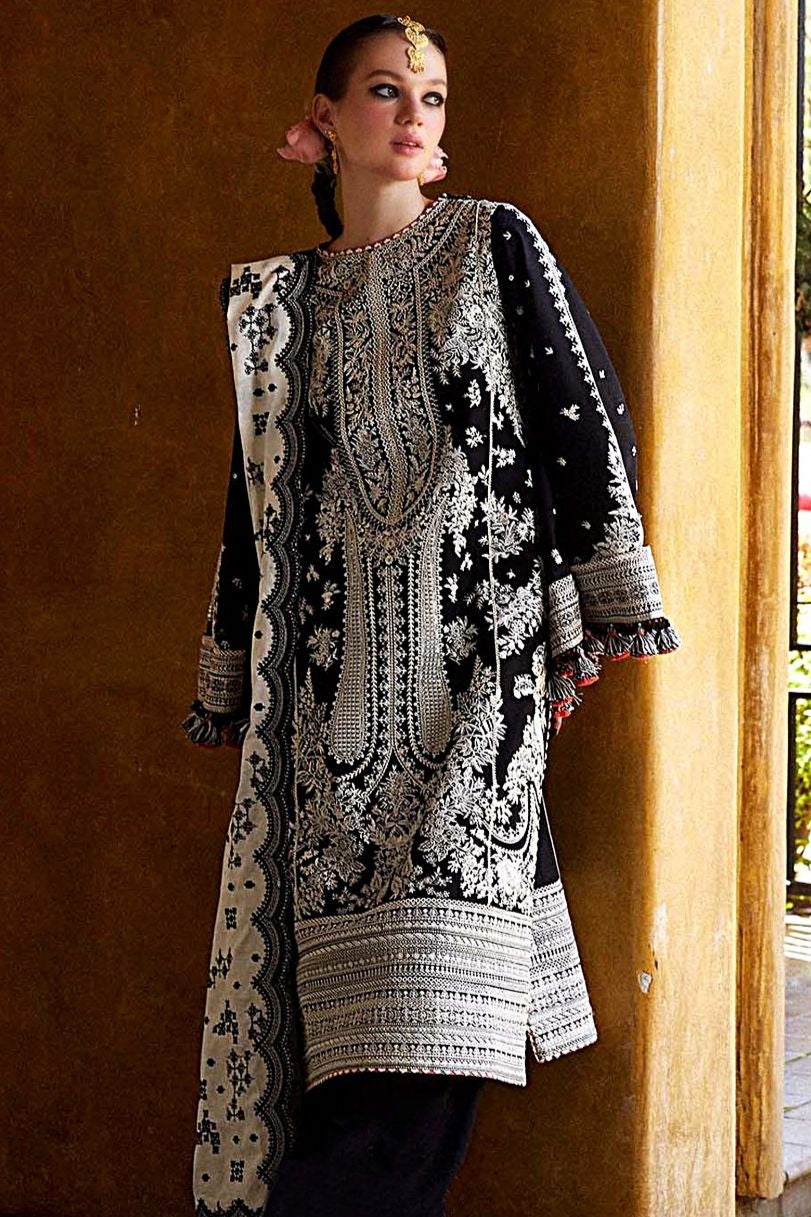 Dhanak embroidered unstitched 3 piece dress
