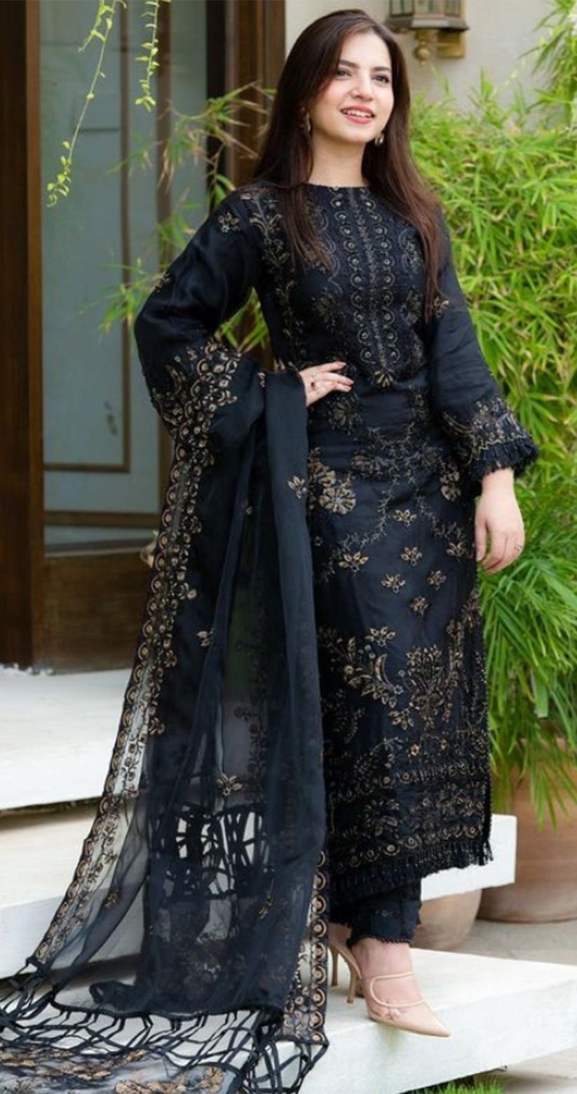 Dhanak unstitched 3 piece dress