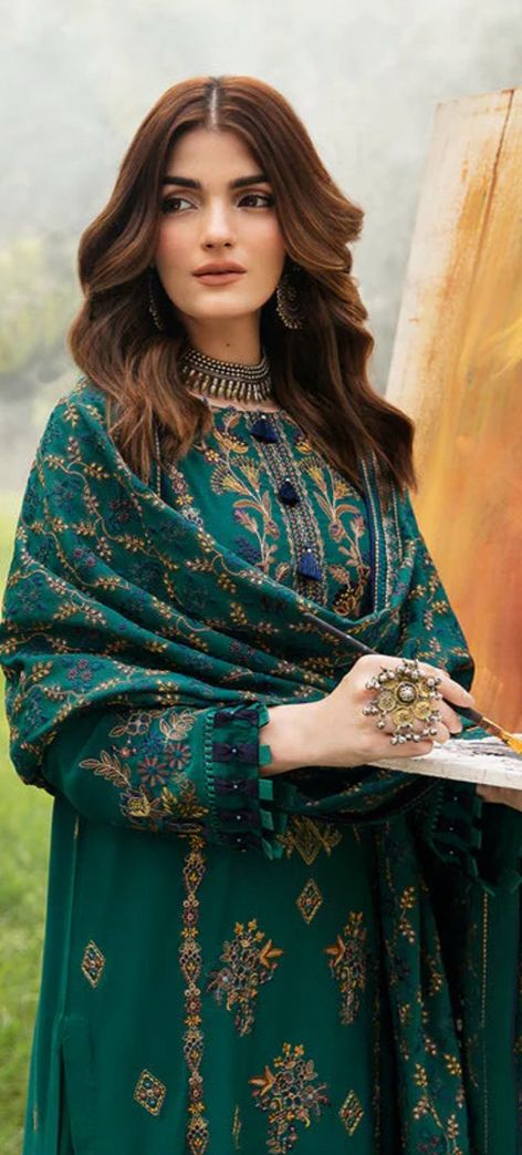 Dhanak embroidered unstitched 3 piece dress