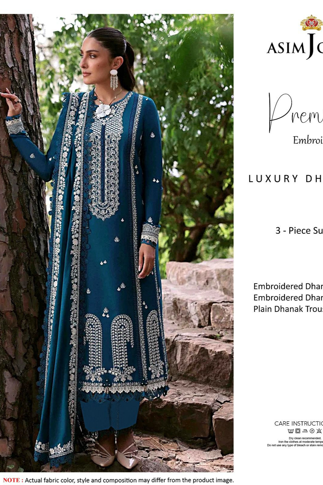 Dhanak embroidered unstitched 3 piece dress