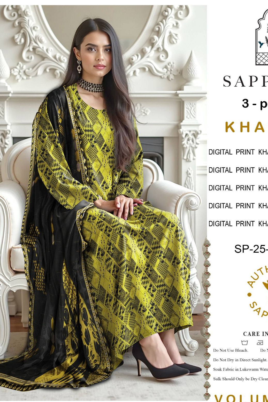 Khaddar digital printed unstitched 3 piece dress