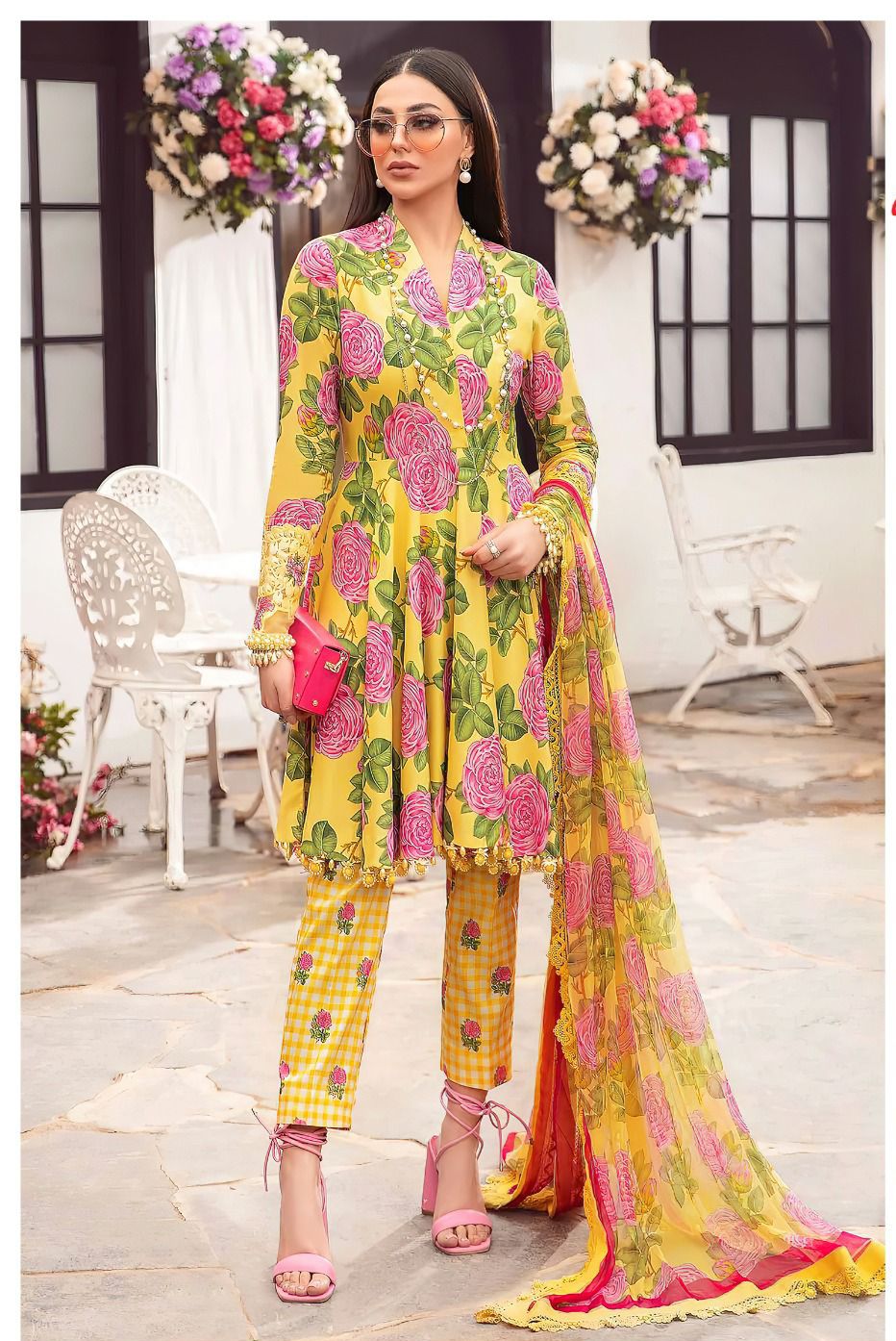 Khaddar digital printed unstitched 3 piece dress