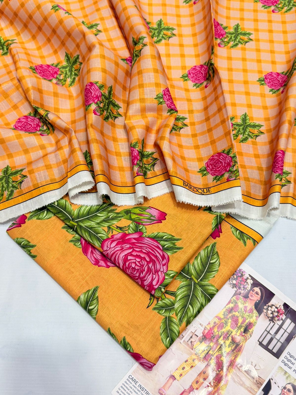 Khaddar digital printed unstitched 3 piece dress