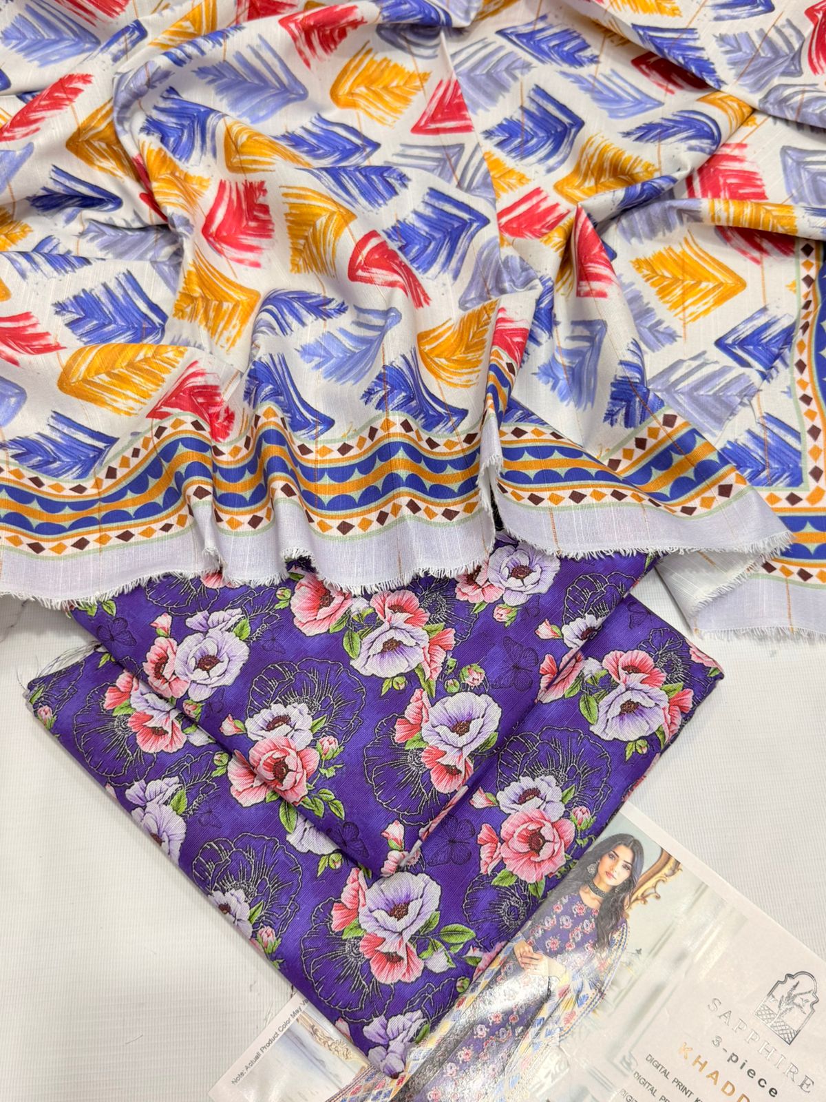 Khaddar digital printed unstitched 3 piece dress