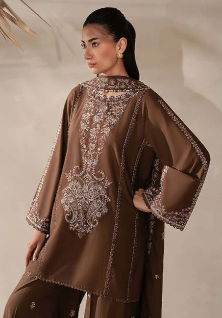Dhanak embroidered unstitched 3 piece dress