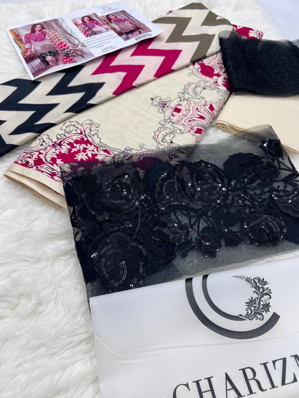 Dhanak embroidered unstitched 3 piece dress