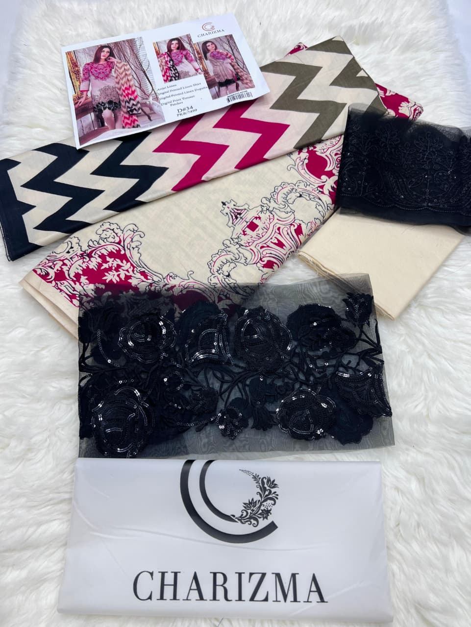 Dhanak embroidered unstitched 3 piece dress