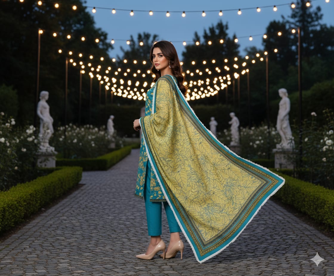 khaddar digital printed unstitched 3 piece dress