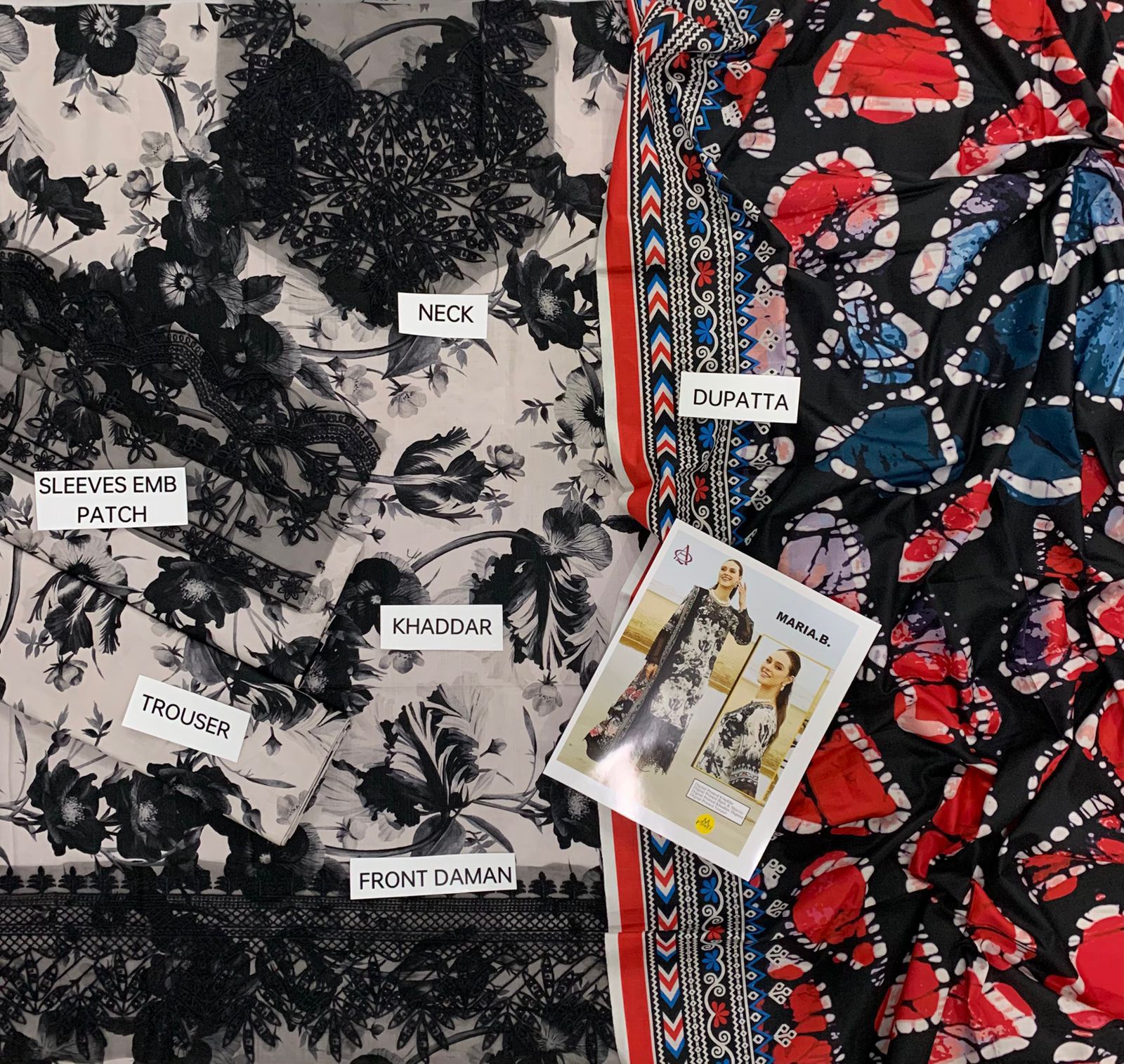 Khaddar digital printed unstitched 3 piece dress