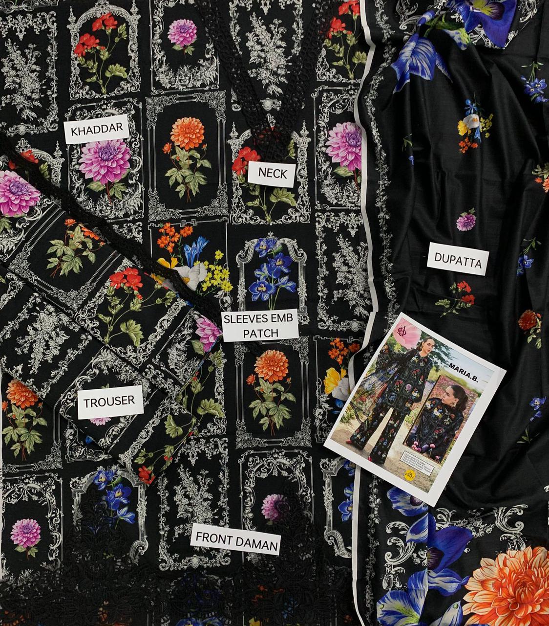 Khaddar digital printed unstitched 3 piece dress