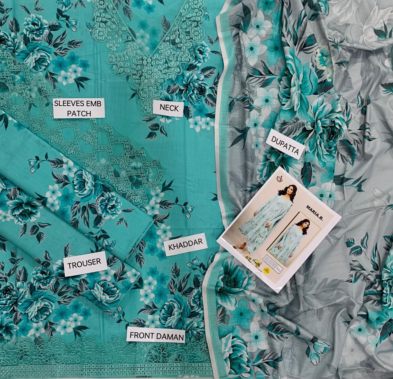 Khaddar digital ptinted unstitched 3 piece dress