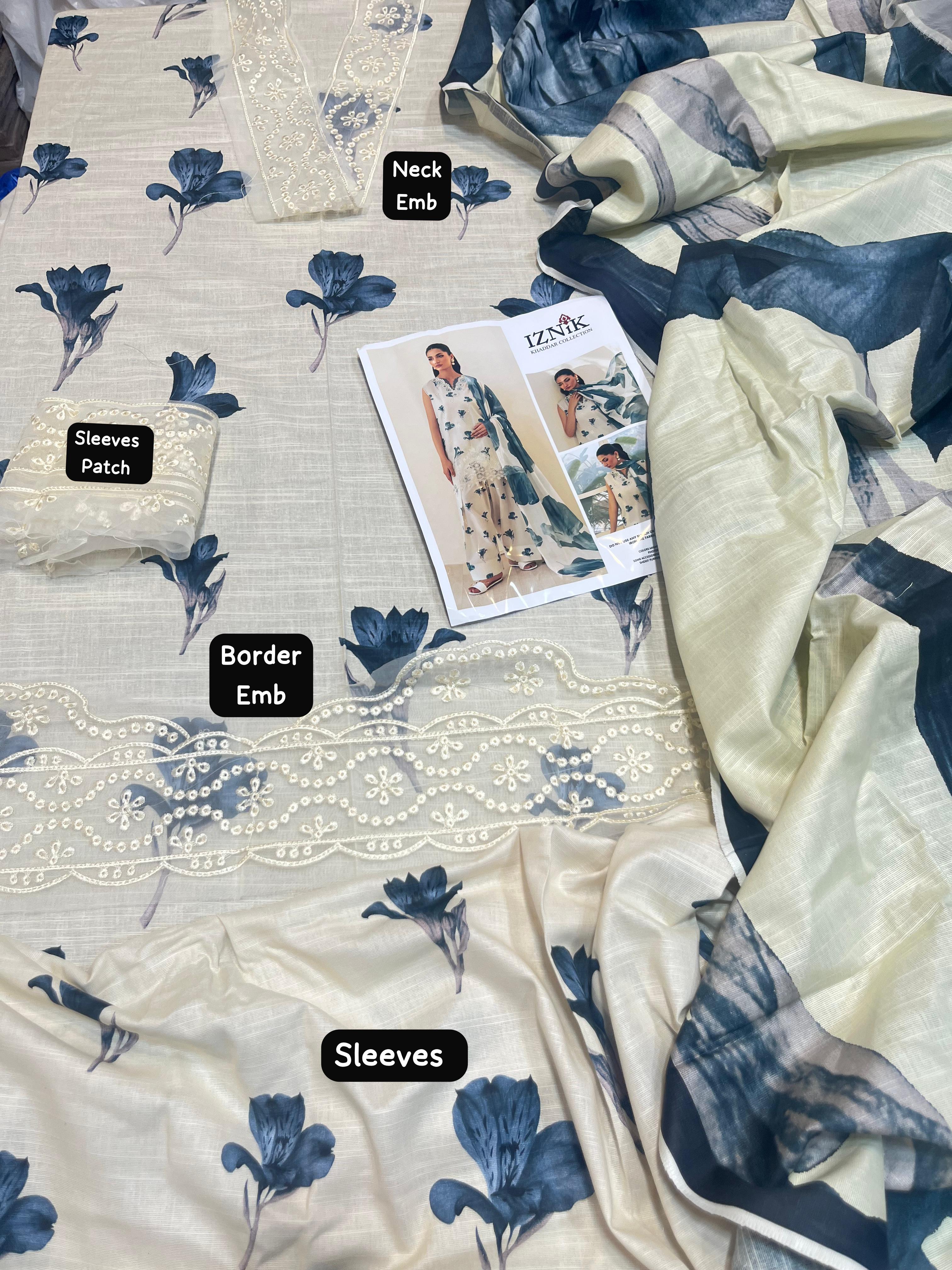 Khaddar digital printed  unstitched 3 piece dress