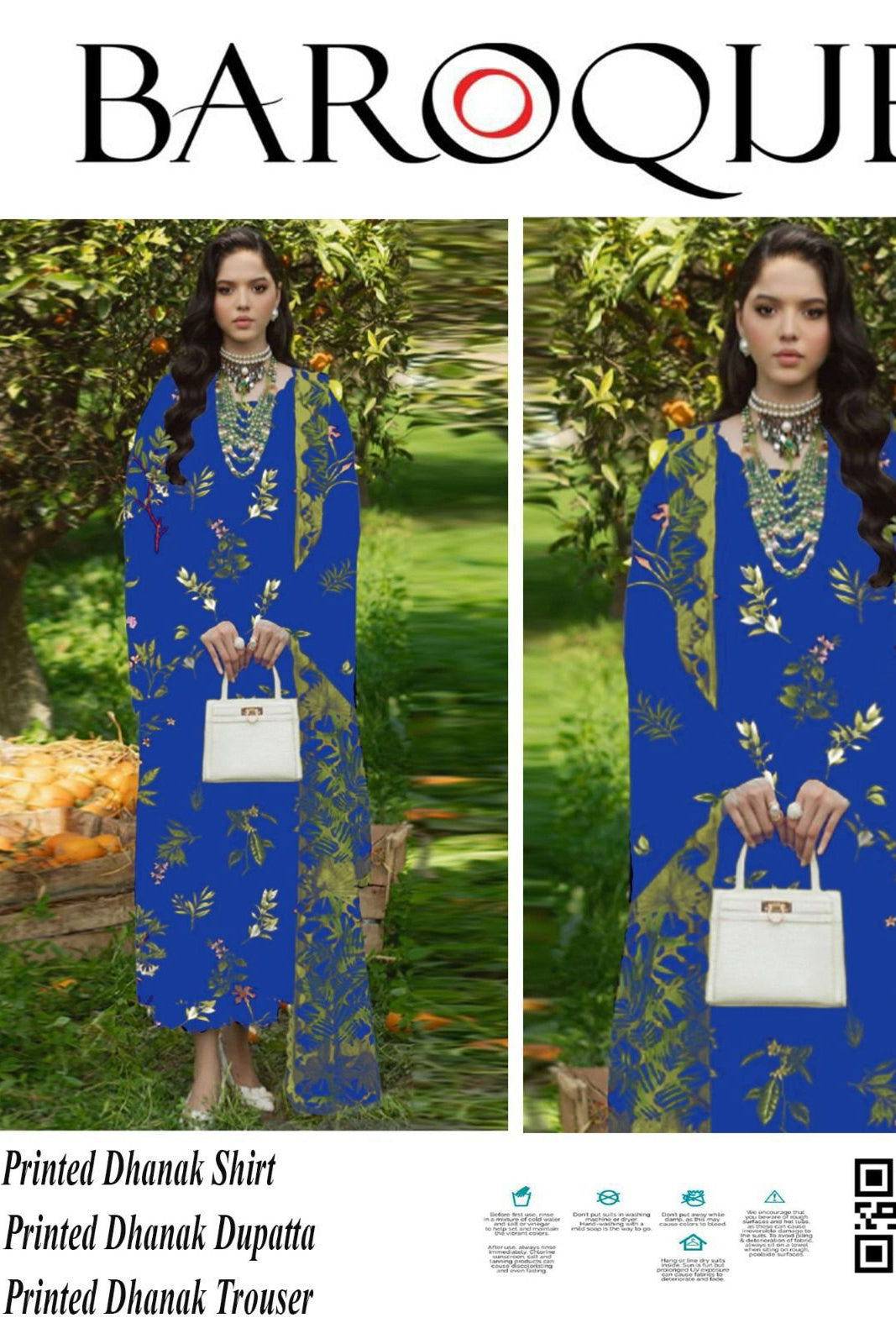 Dhanak digital printed unstitched 3 piece dress