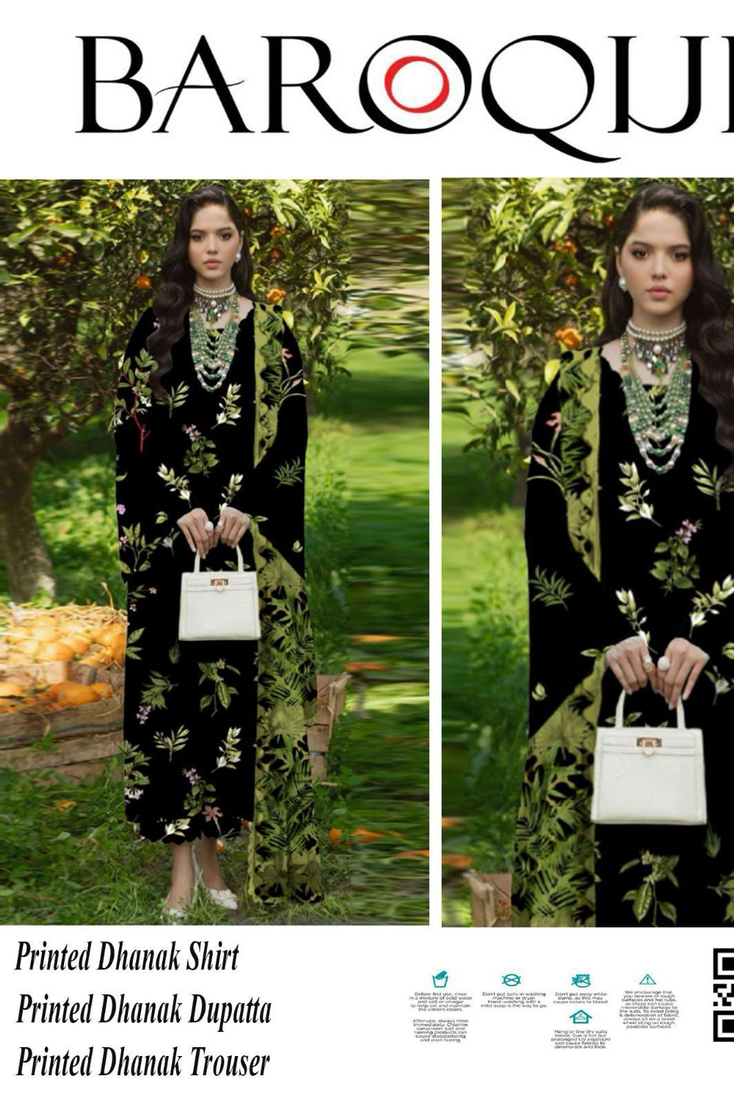 Dhanak digital printed unstitched 3 piece dress