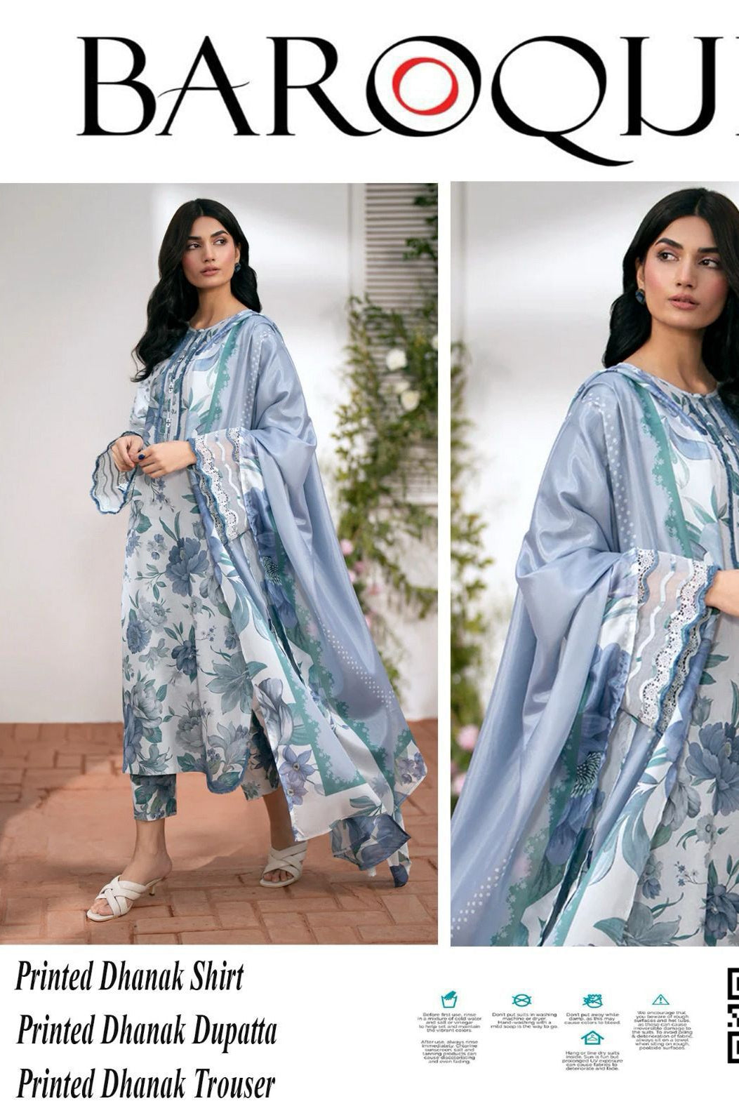 Dhanak digital printed unstirched 3 piece dress
