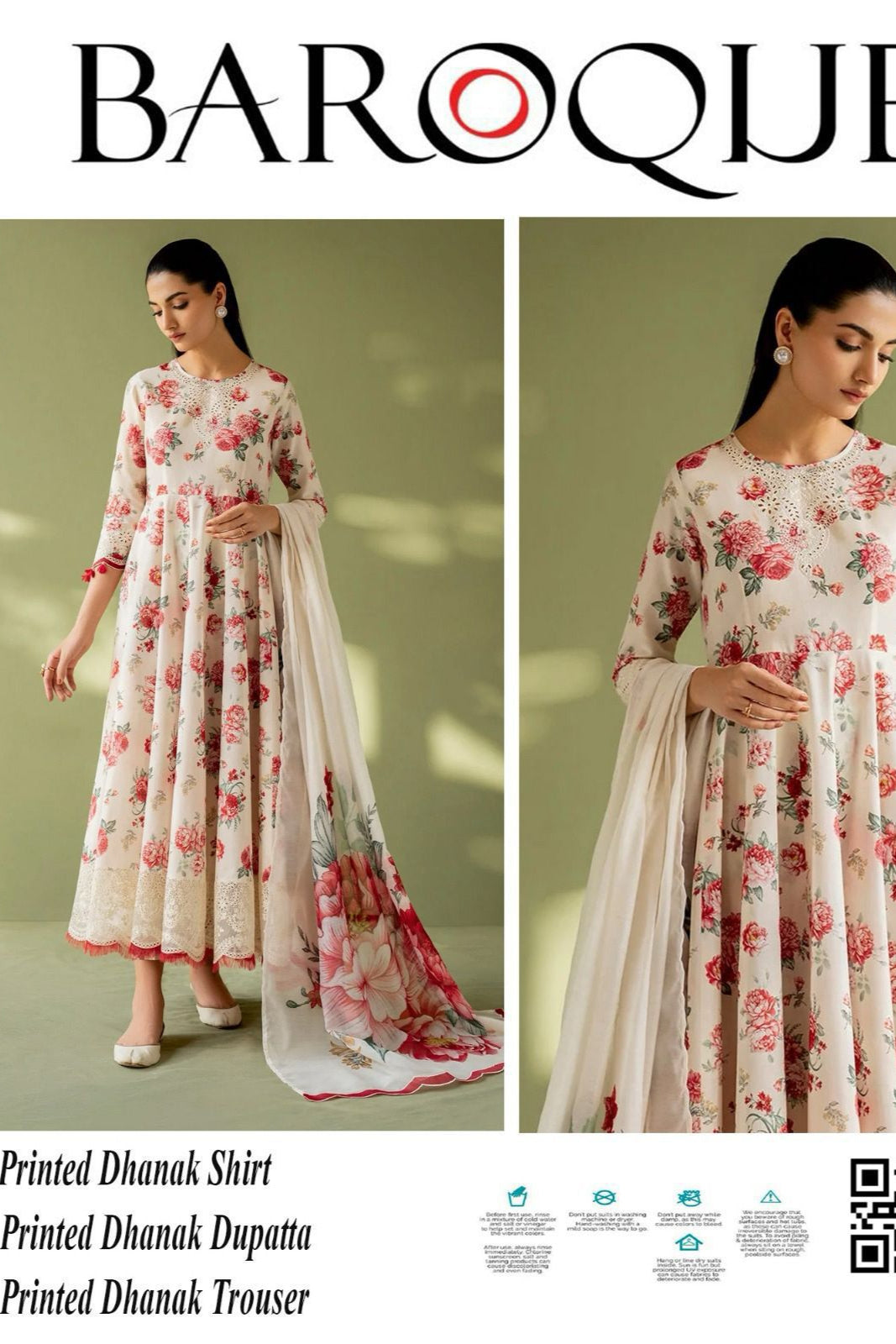 Dhanak digital printed unstitched 3 piece dress