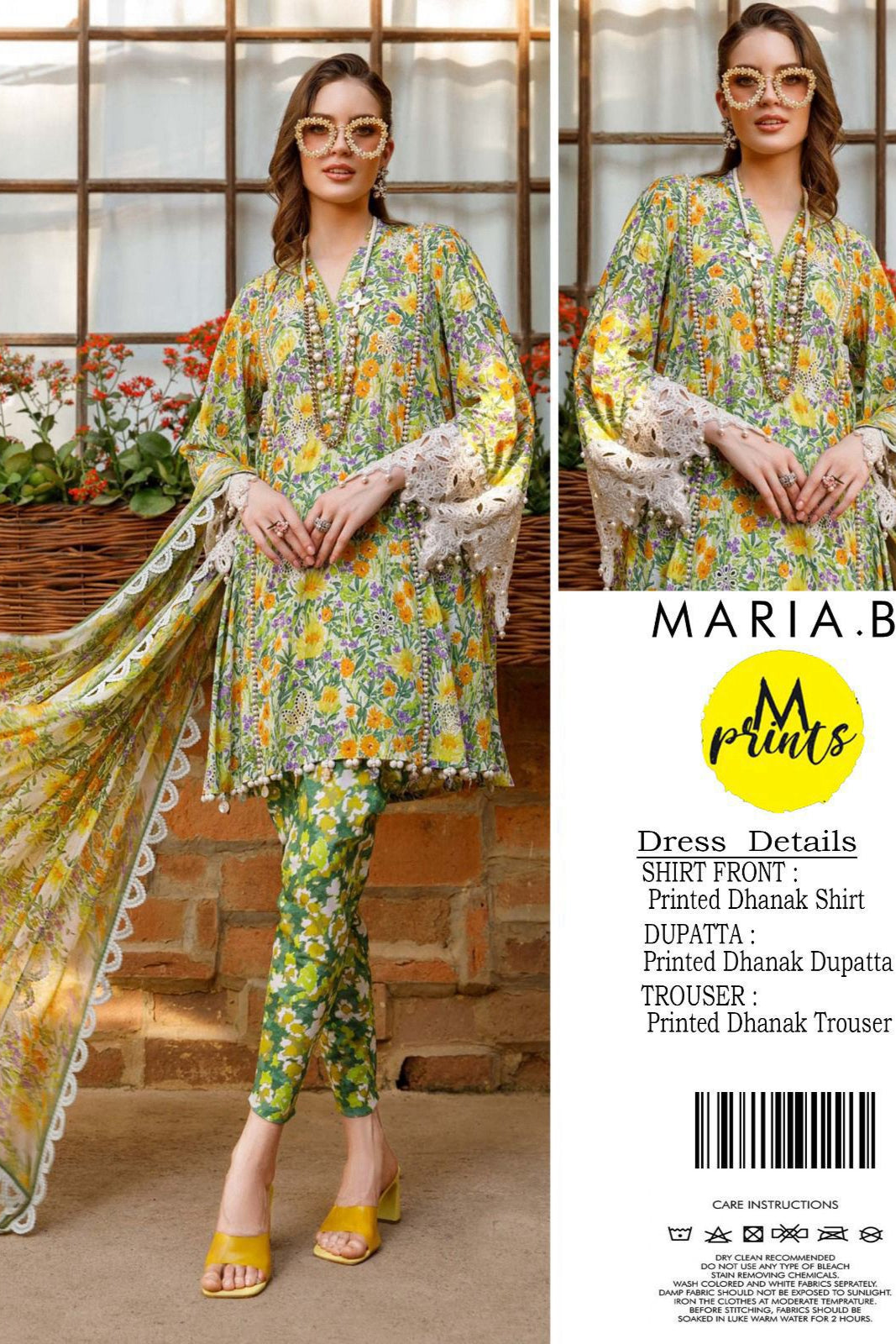 Dhanak digital printed unstitched 3 piece dress